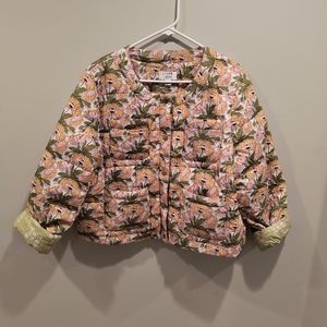 J.Crew quilted Louisa jacket in Liberty Butterfield Poppy fabric XL old money